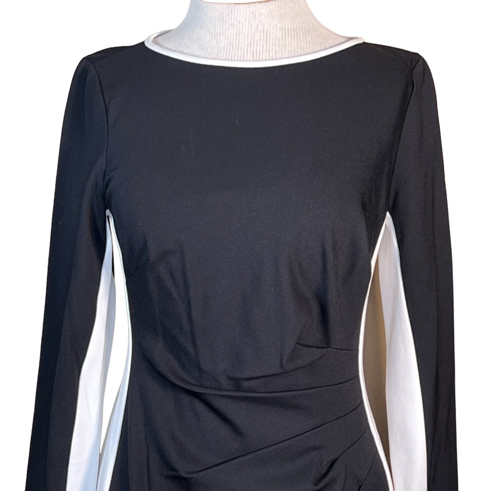 Lauren Ralph Lauren Black & White Knit Dress 6 NWT - Picture 2 of 14